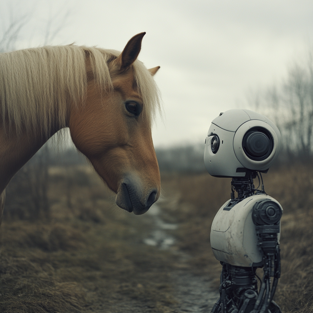 bambisoup_realistic_photography_horse_meets_AI_robot_eb9e5f12-86e5-4c6c-b70b-f7f301490f40